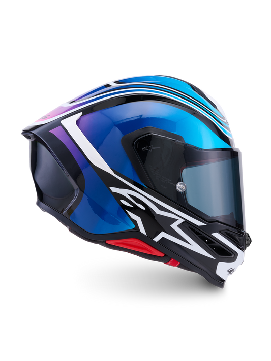Alpinestars S-R7 Zeal Helmet ECE06/DOT - Black/Blue/Pink Fluo/White Glossy