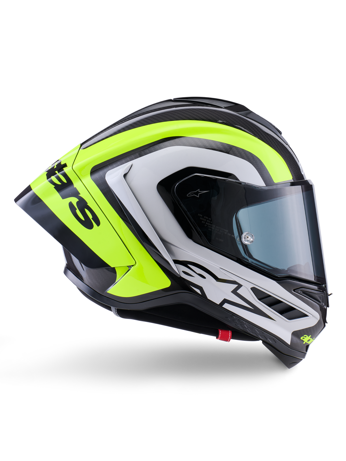 Alpinestars Supertech R10 Arius Helmet ECE 06/DOT - Black/Silver/Yellow Fluo Glossy