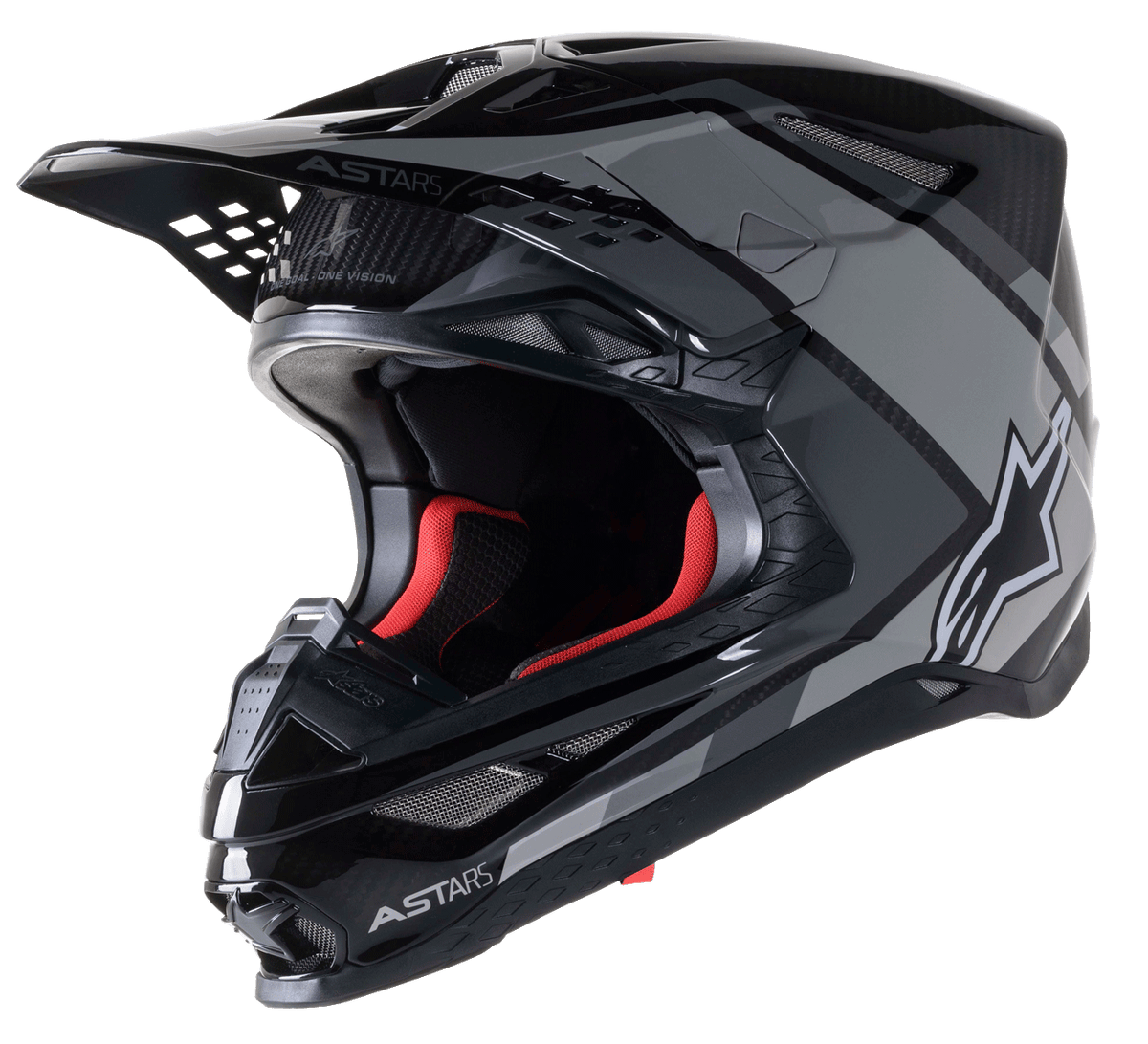 Alpinestars Supertech M10 Carbon Meta2 Helmet - Black/Gray Glossy