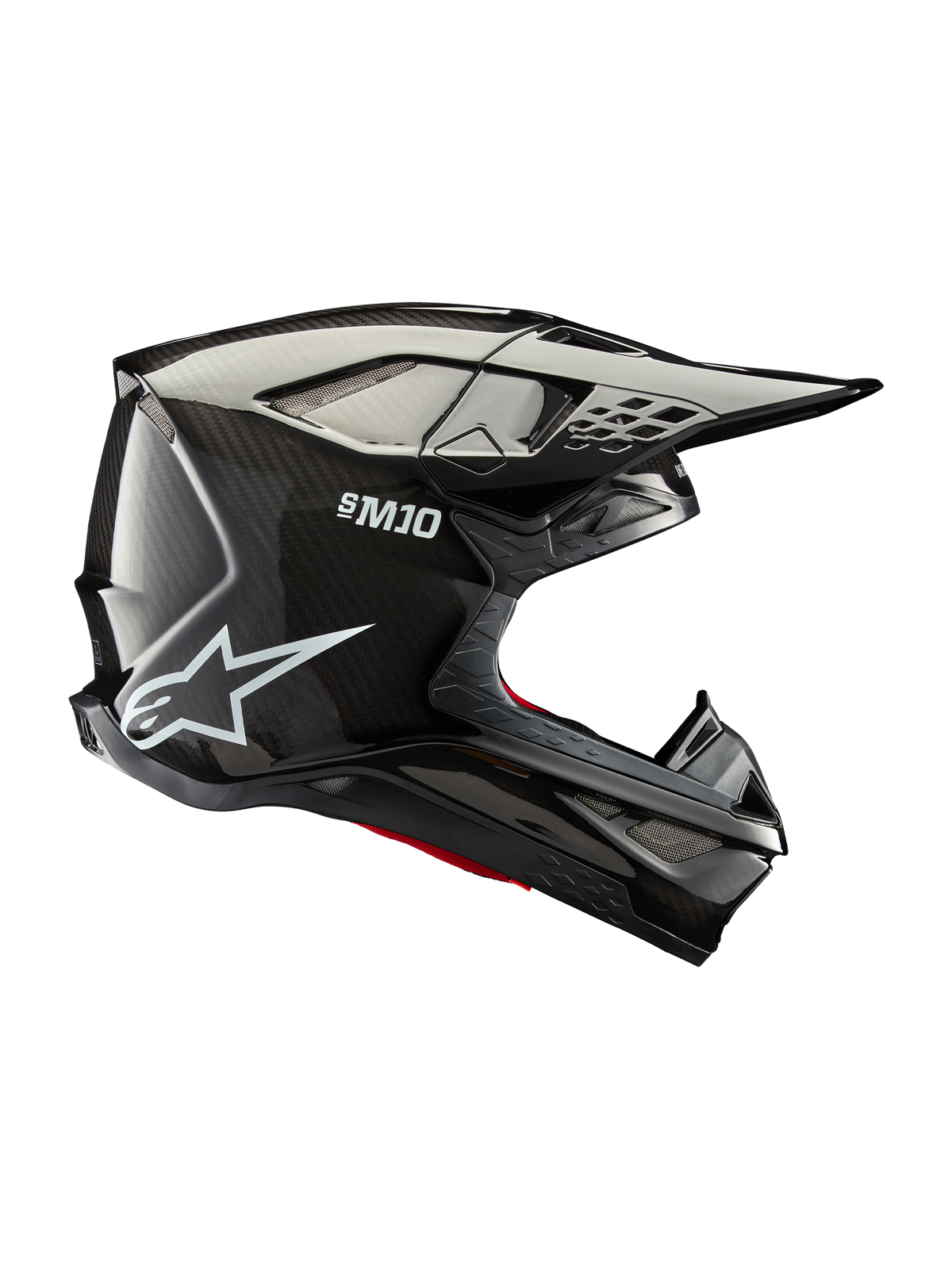 Alpinestars Supertech M10 Solid Helmet - Black Glossy Carbon