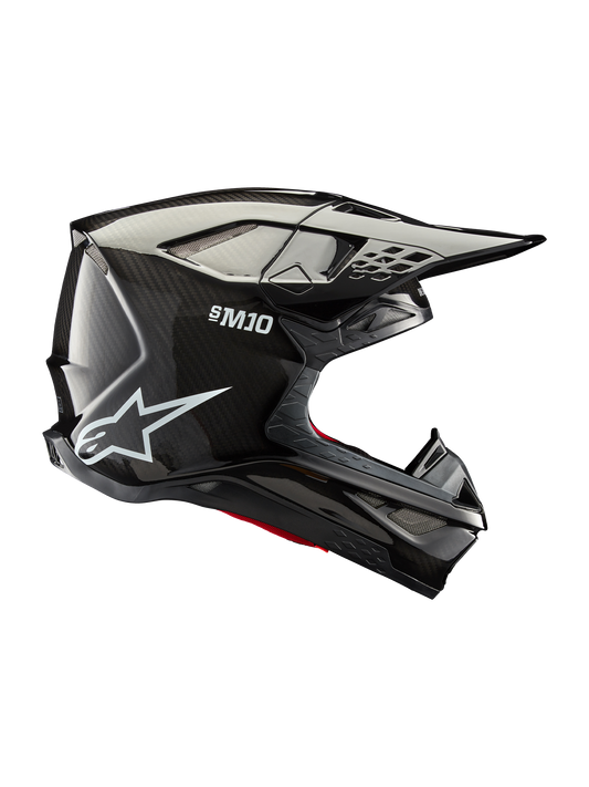 Alpinestars Supertech M10 Solid Helmet - Black Glossy Carbon