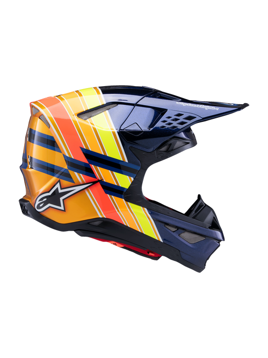 Alpinestars Supertech M10 TLD Edition 25 Helmet ECE 06/DOT - Dark Blue/Orange/Yellow Fluo/Red Glossy