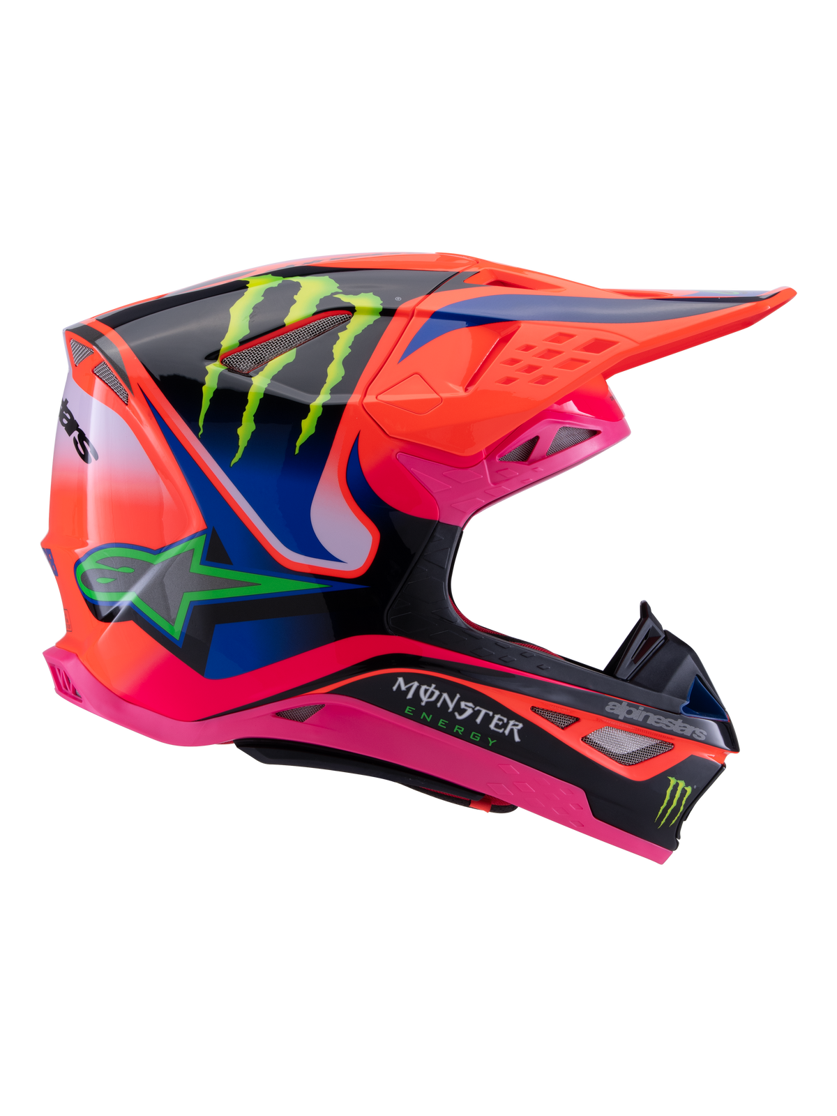 Alpinestars Limited Edition Supertech M10 Deegan Monster Helmet - Orange Fluo/Purple/Pink Fluo Glossy