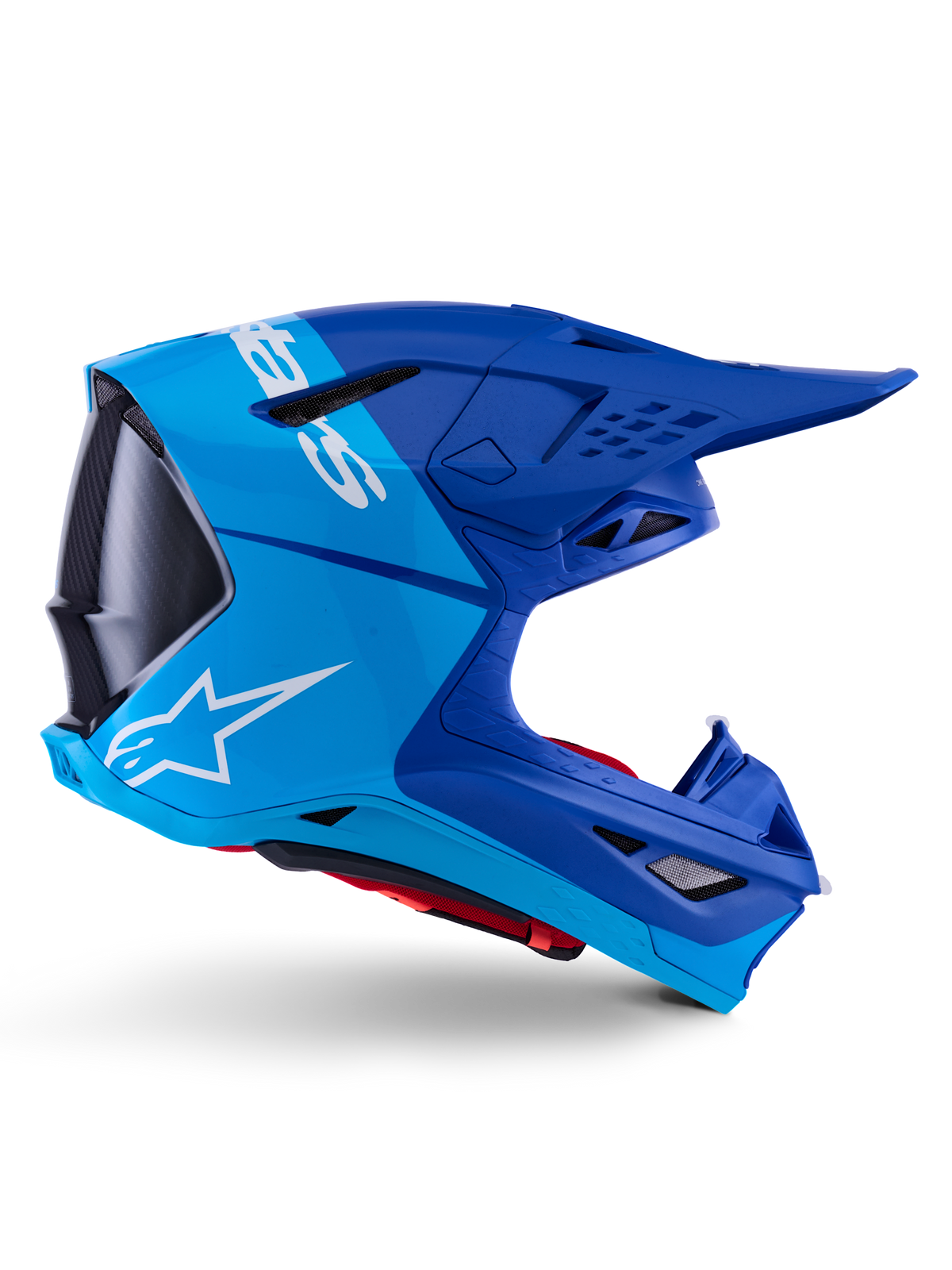 Alpinestars Supertech M10 Flood Helmet - Met Blue/Med Blue/Black Carbon Matt & Glossy