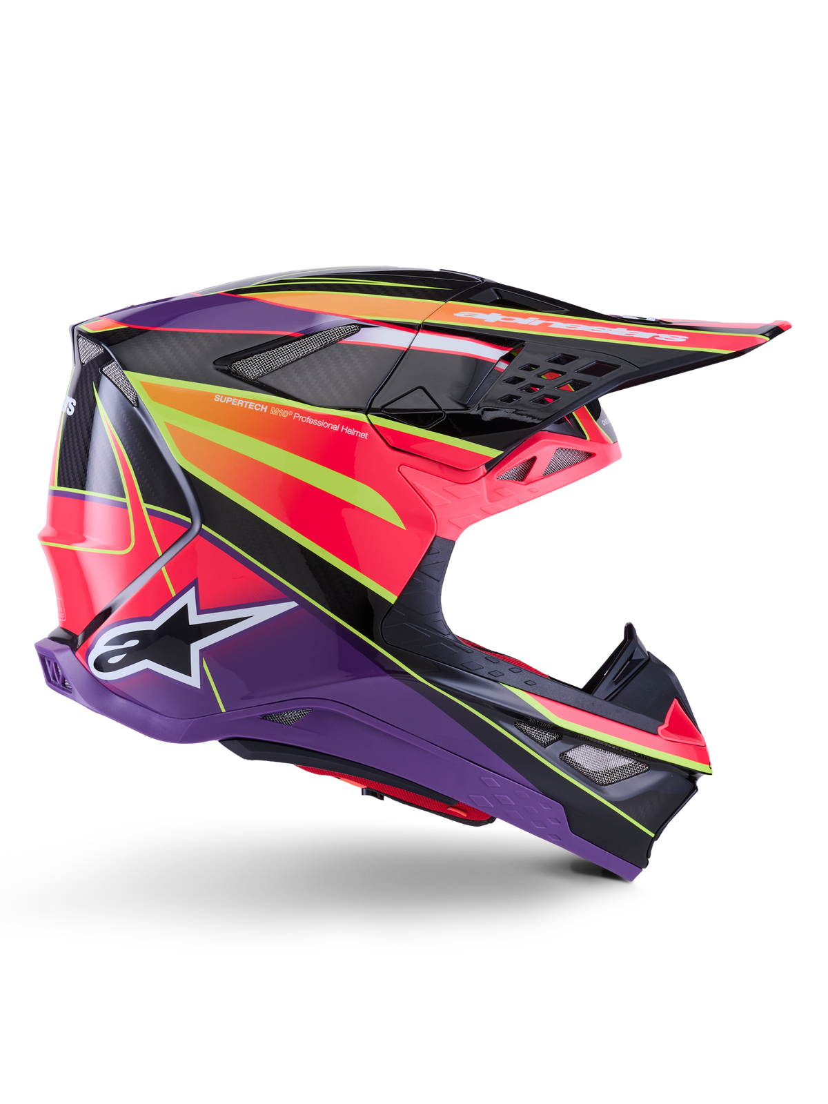 Alpinestars Supertech M10 Era Helmet - Pink/Violet/Yellow Fluo Glossy