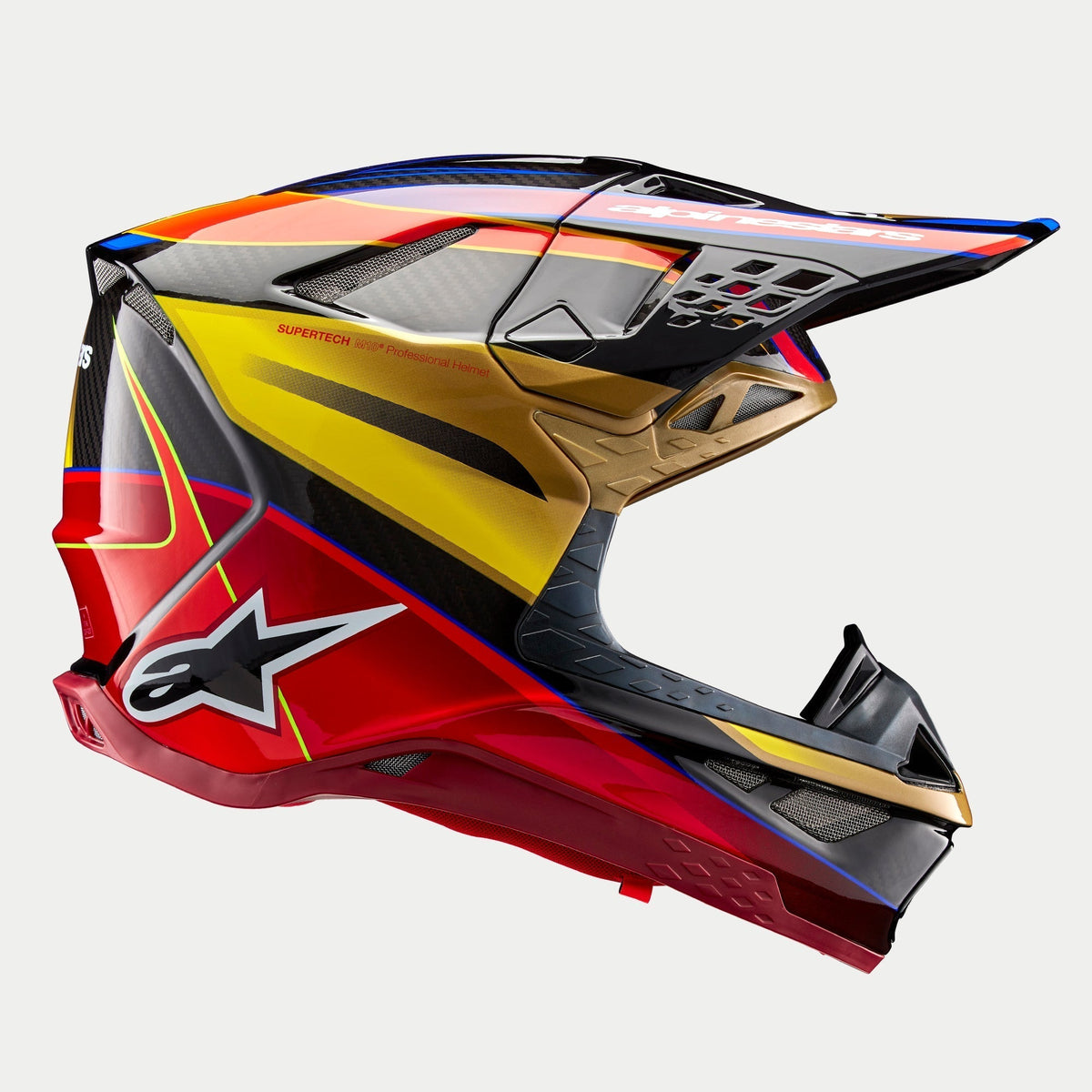 Alpinestars Supertech M10 Era Helmet - Gold/Yellow/Rio Red Glossy