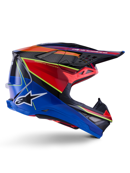 Alpinestars Supertech M10 Era Helmet - Blue/Red/Yellow Fluo Glossy