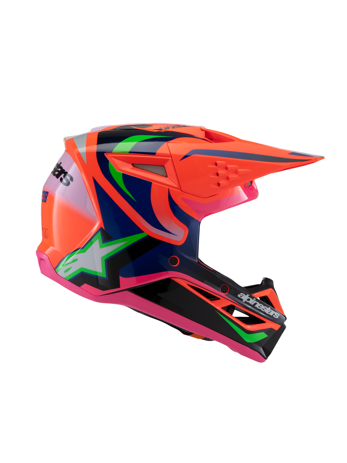 Alpinestars Limited Edition SM3 Youth Deegan Helmet ECE 06/DOT - Orange Fluo/Purple/Pink Fluo Glossy