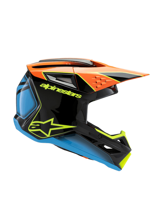 Alpinestars SM3 Youth Fray Helmet ECE 06/DOT - Black/Orange/Yellow Fluo Glossy