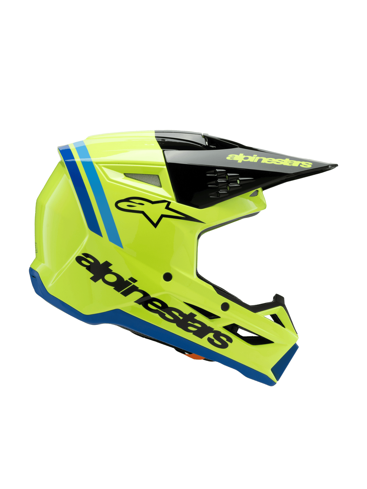 Alpinestars SM3 Youth Radium Helmet ECE 06/DOT - Yellow Fluo/Black/Blue Glossy