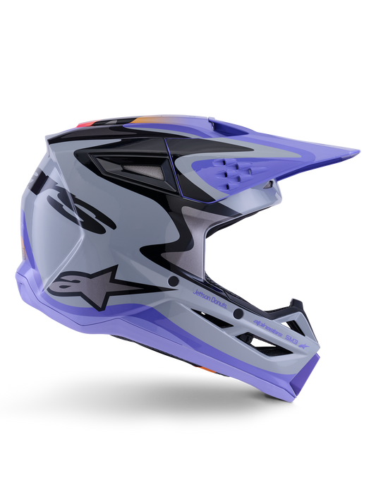 Alpinestars SM3 Youth Jettson Helmet ECE/DOT - Gray/Purple/Black Glossy