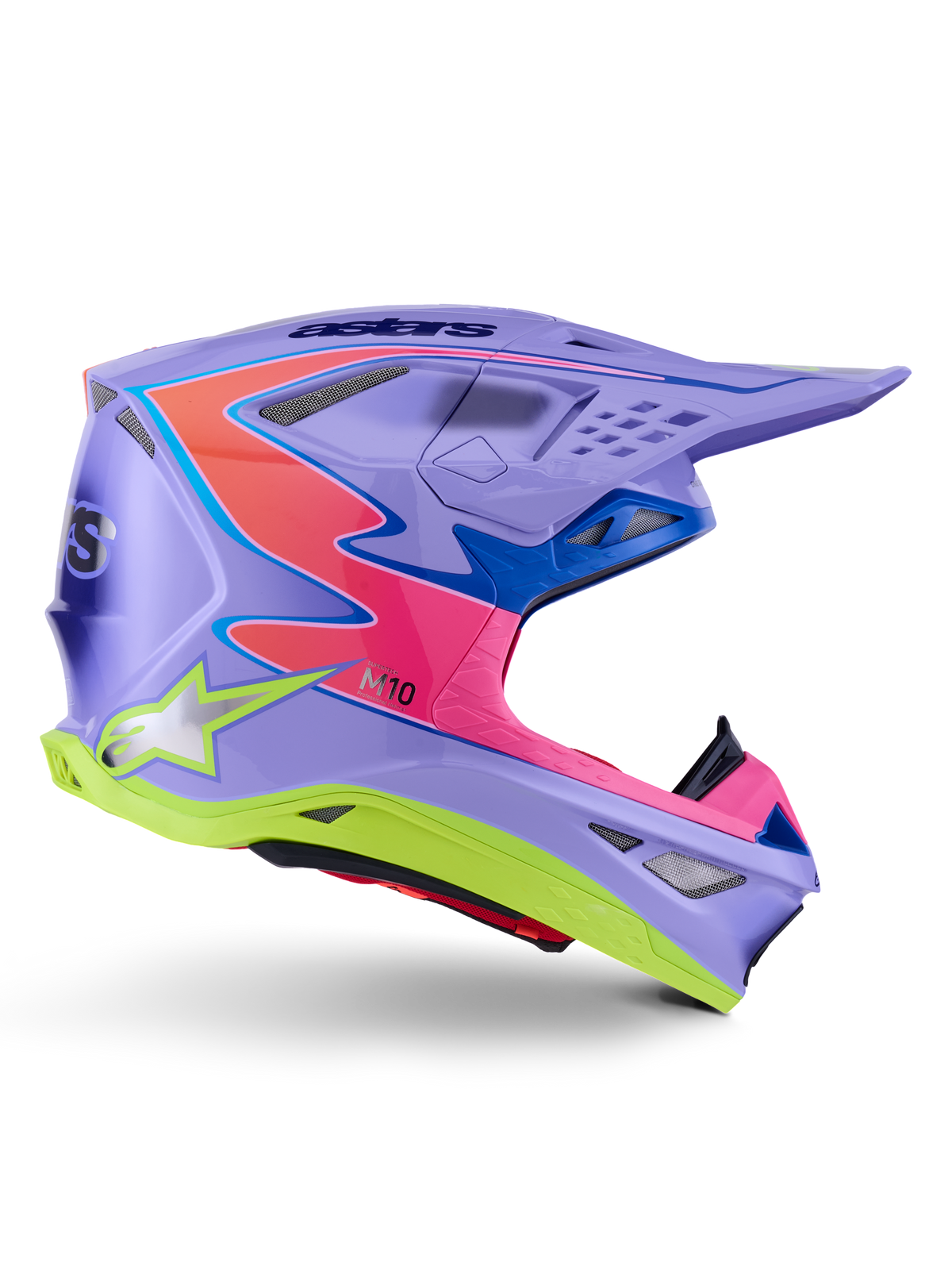Alpinestars Limited Edition Supertech M10 Jett Lawrence R01 Helmet - Purple/Pink Fluo/Yellow Fluo Glossy
