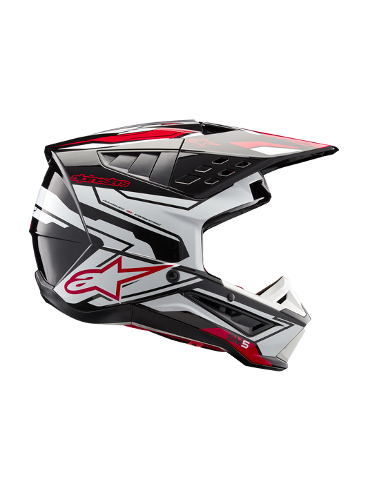 Alpinestars SM5 Action 2 Helmet - Black/White/Bright Red Glossy
