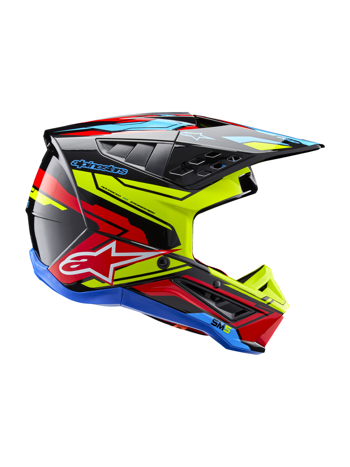 Alpinestars SM5 Action 2 Helmet - Black/Yellow Fluo/Bright Red Glossy