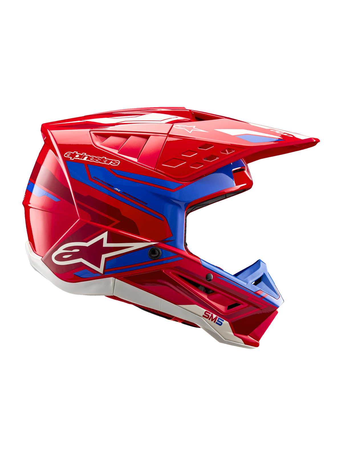 Alpinestars SM5 Action 2 Helmet - Bright Red/Blue Glossy