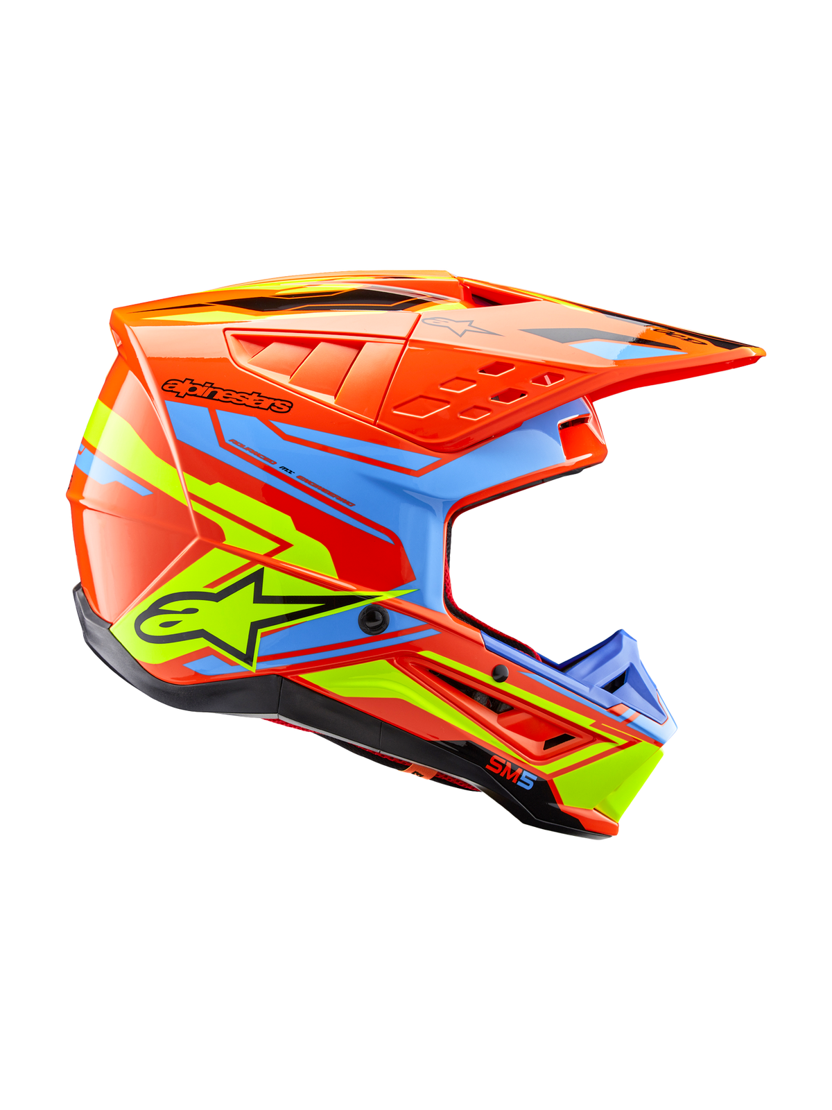 Alpinestars SM5 Action 2 Helmet - Orange Fluo/Cyan Yellow Fluo Glossy