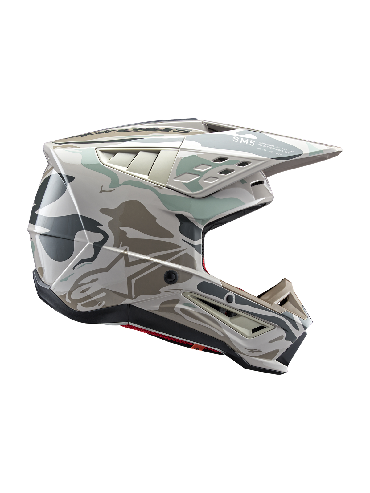 Alpinestars SM5 Mineral Helmet - Warm Gray/Celadon/Green Glossy