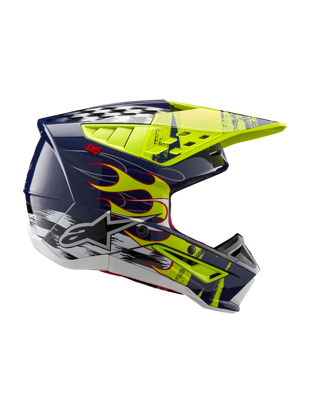 Alpinestars SM5 Rash Helmet - Night Navy/Yellow Fluo Glossy