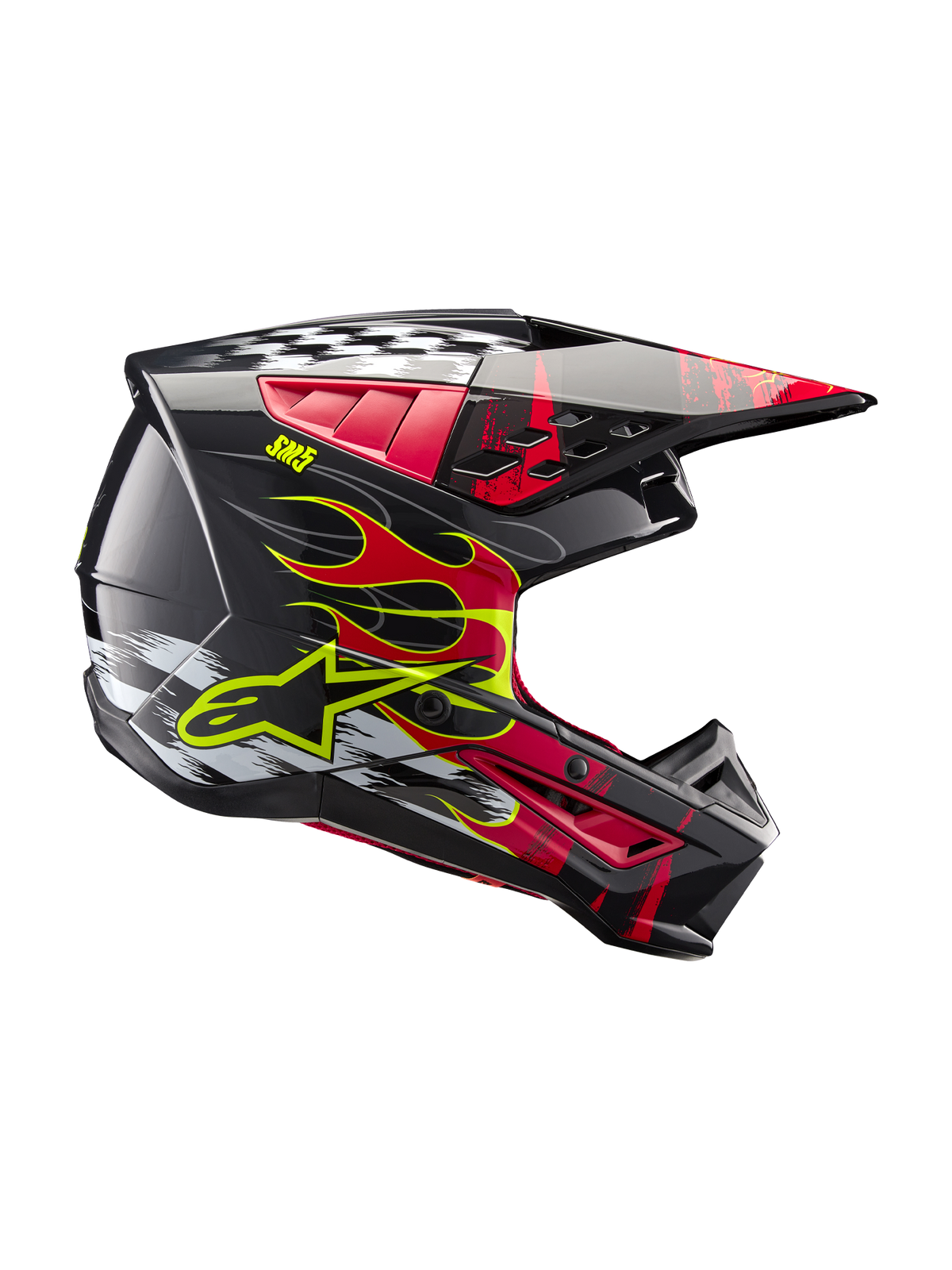 Alpinestars SM5 Rash Helmet - Dark Gray/Bright Red Glossy