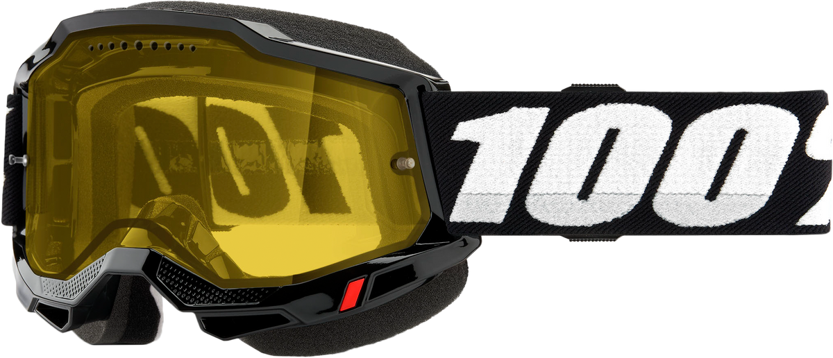 100% Accuri 2 Snowmobile Goggles Black / Yellow Lens