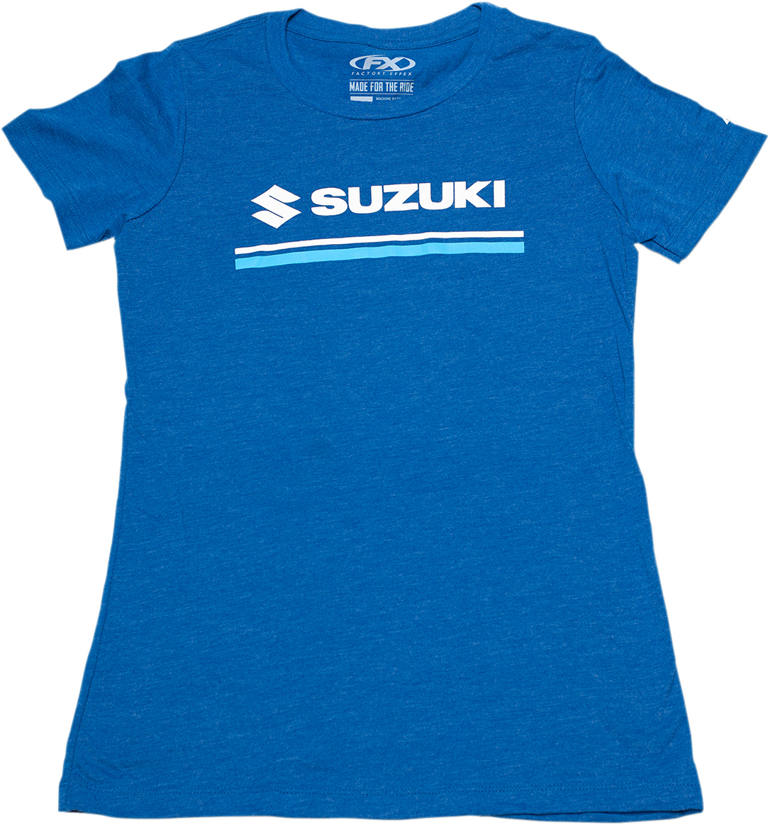 Facotry Effex Womens Suzuki Stripes T-Shirt - Heather Royal Blue