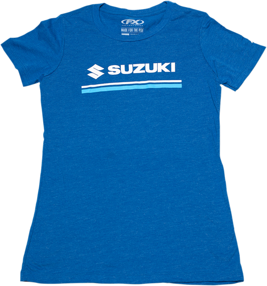 Facotry Effex Womens Suzuki Stripes T-Shirt - Heather Royal Blue