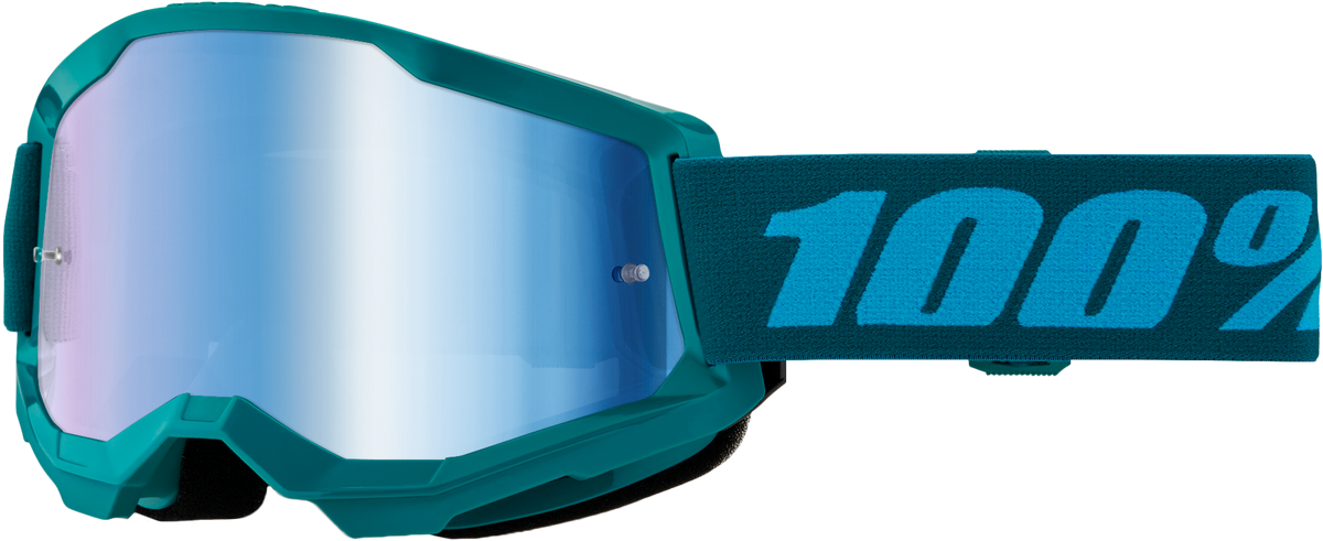 100% Strata 2 Goggles CLOSEOUT Stone / Mirror Blue Lens