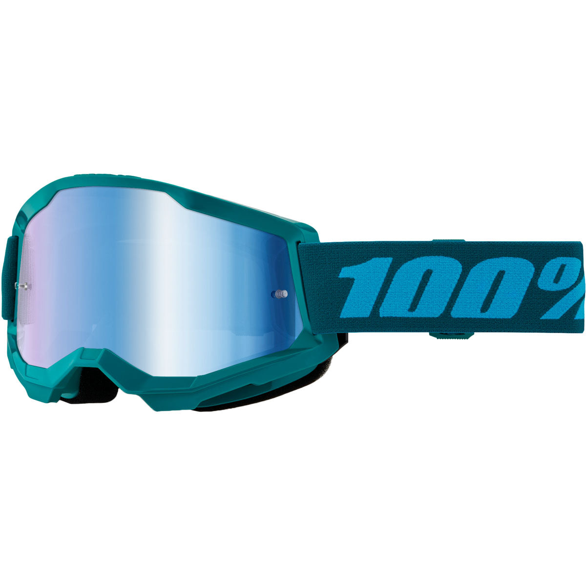 100% Strata 2 Goggles CLOSEOUT Stone / Mirror Blue Lens