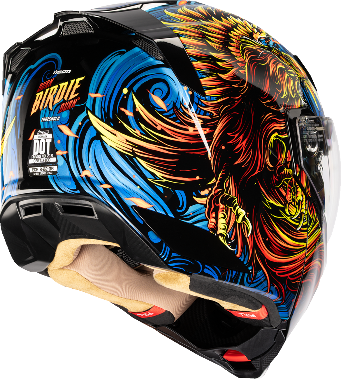 Icon Threshold Modular Helmet - Burn Birdie Burn - Blue