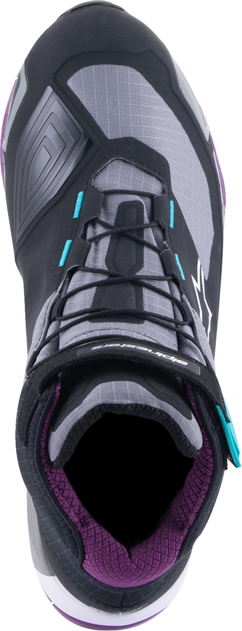 Alpinestars Womens CR-X Drystar Shoes Black/Gray/Teal/Purple