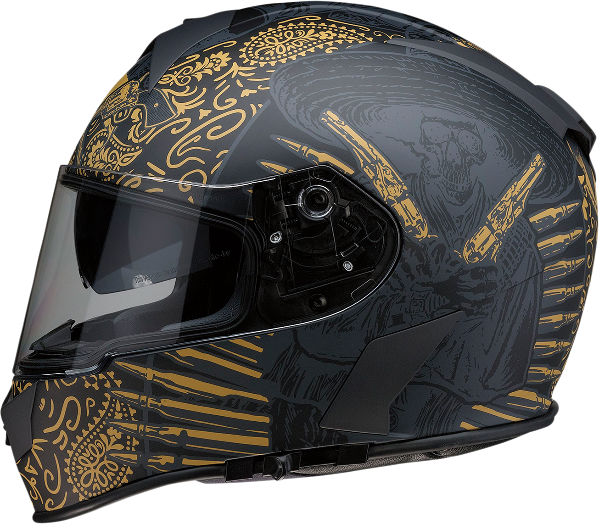Z1R Warrant Sombrero Helmet - Black/Gold