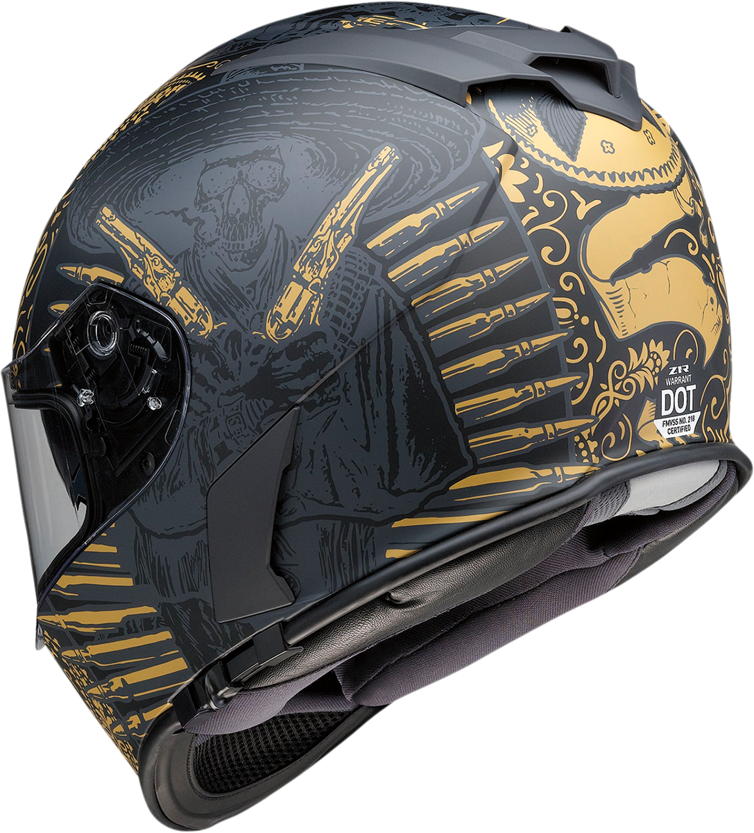 Z1R Warrant Sombrero Helmet - Black/Gold