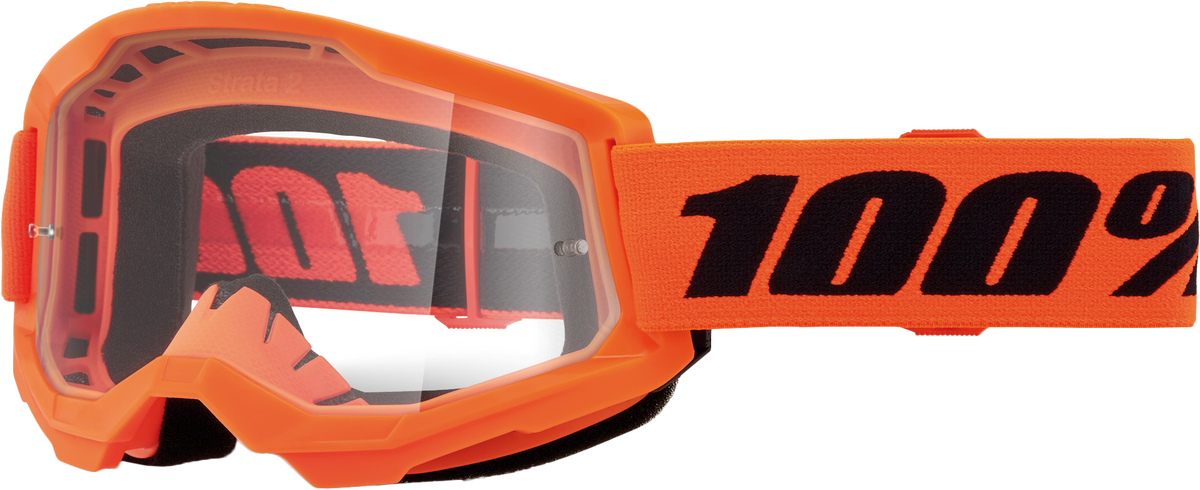 100% Strata 2 Junior Goggles Orange / Clear Lens