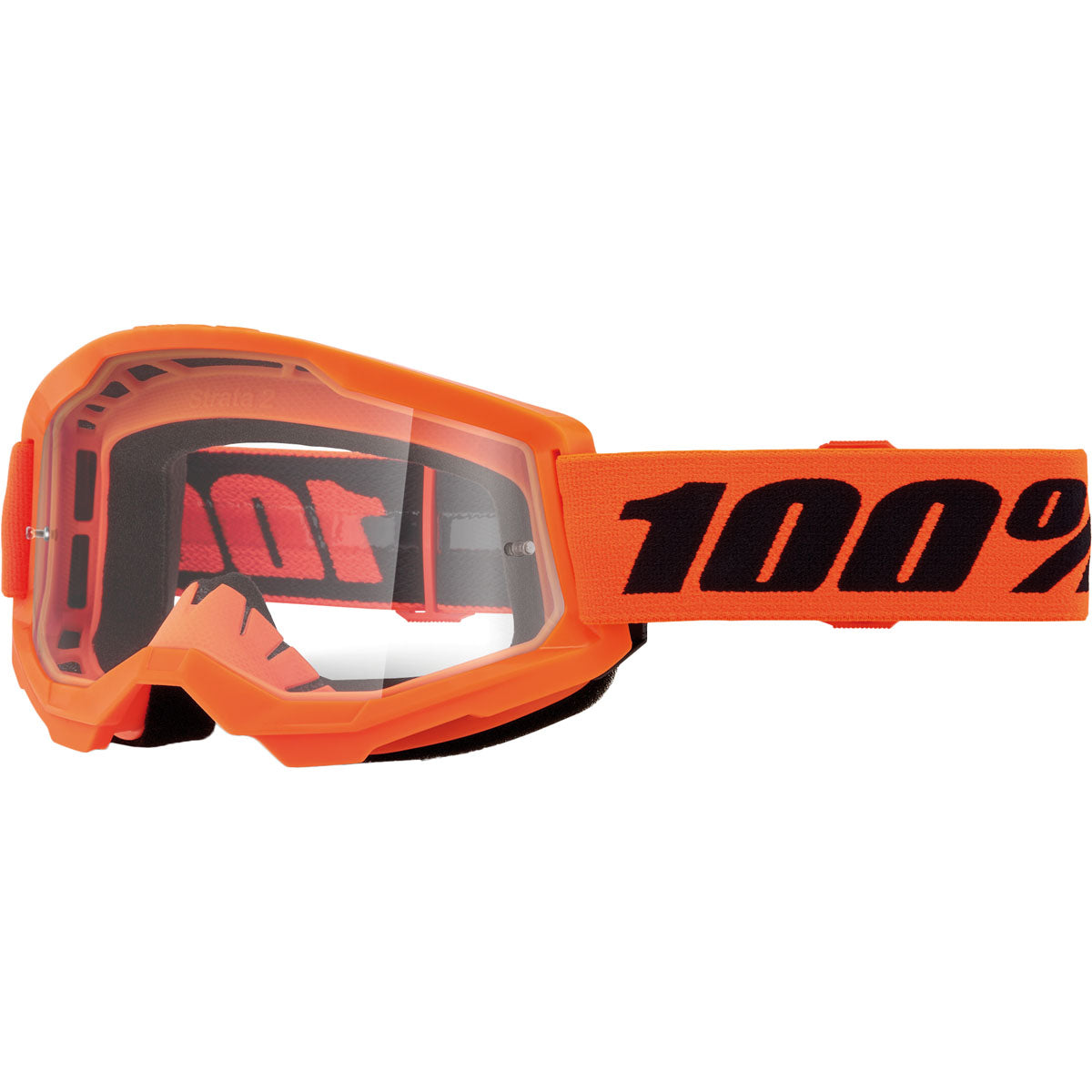 100% Strata 2 Junior Goggles Orange / Clear Lens