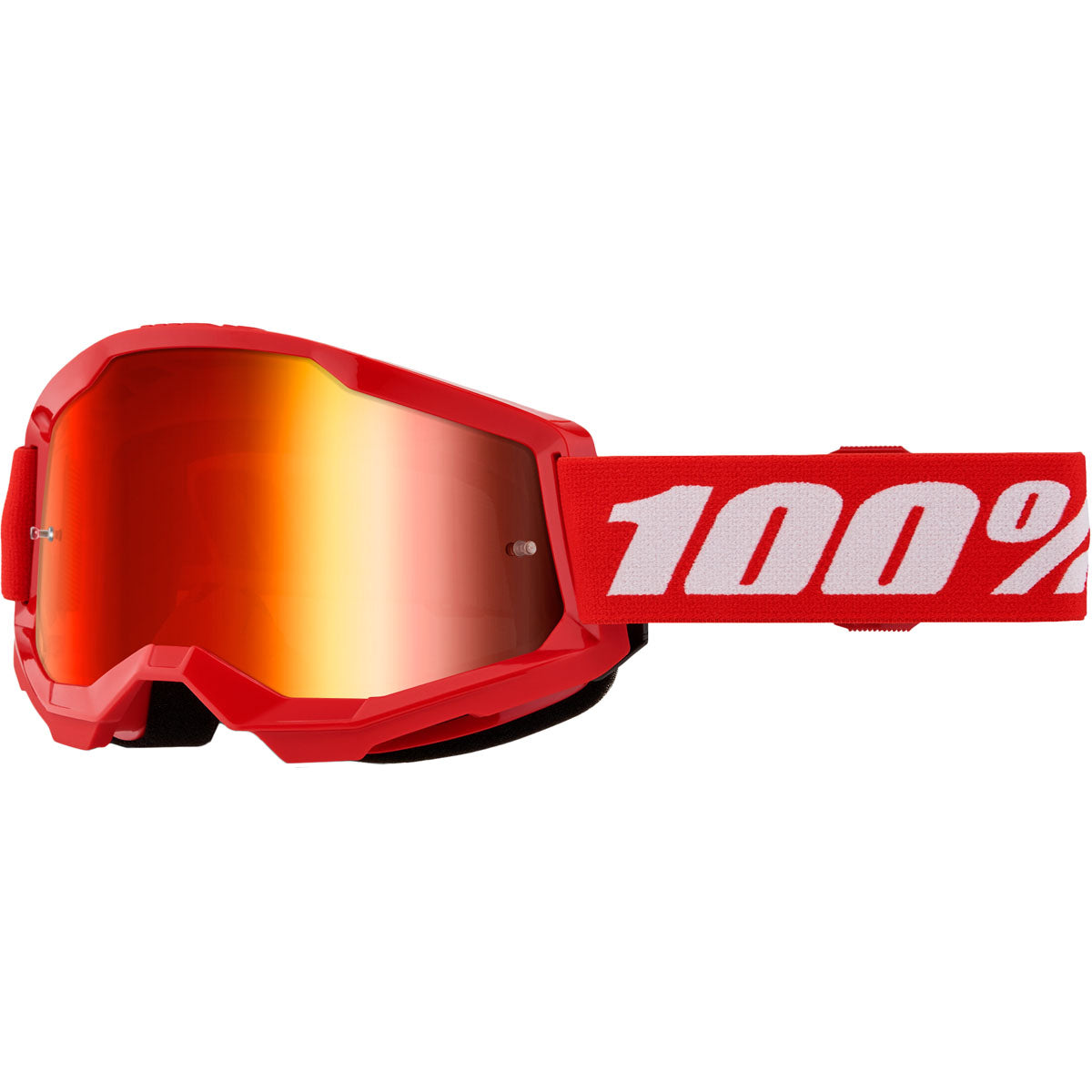 100% Strata 2 Junior Goggles Red / Mirror Red Lens