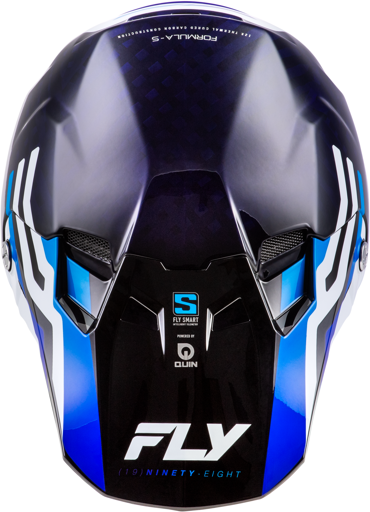 Fly Racing Formula S Carbon Byte Helmet - Blue Carbon/Blue/White