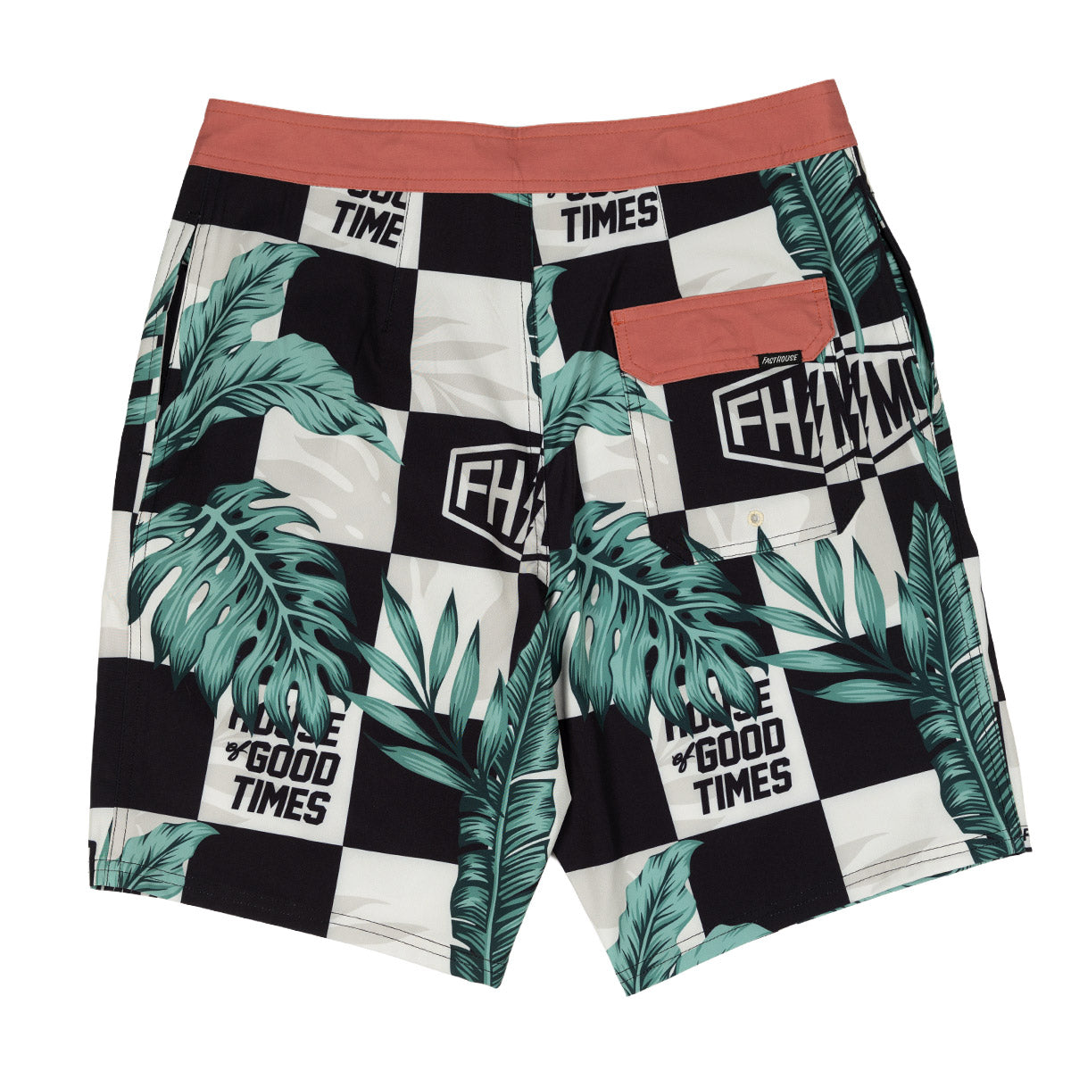 Fasthouse Poolside 19" Boardshort - Black/Off White