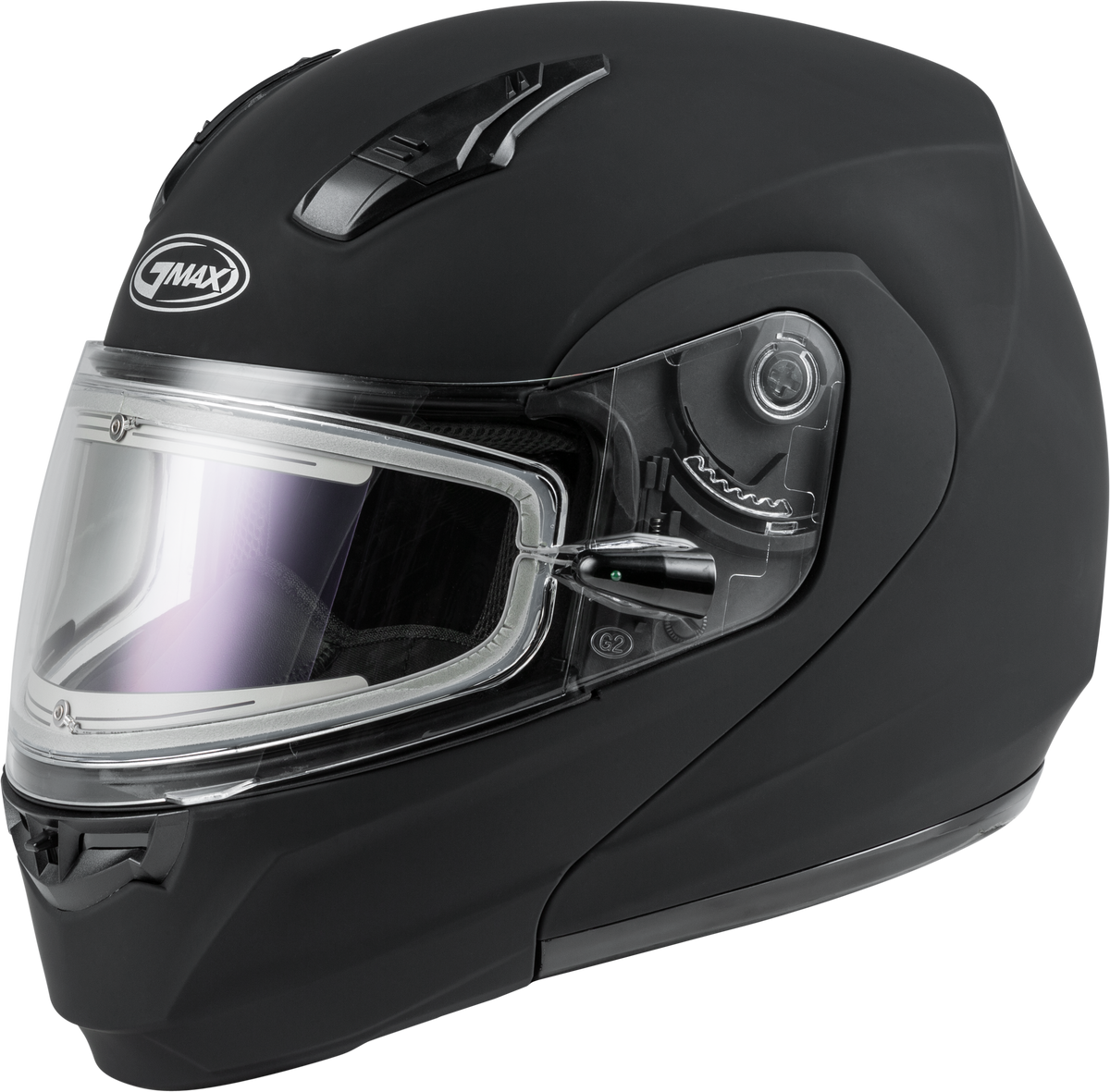 GMAX MD-04S Snow Helmet Solid w/Quick Release Buckle Electric Shield Matte Black
