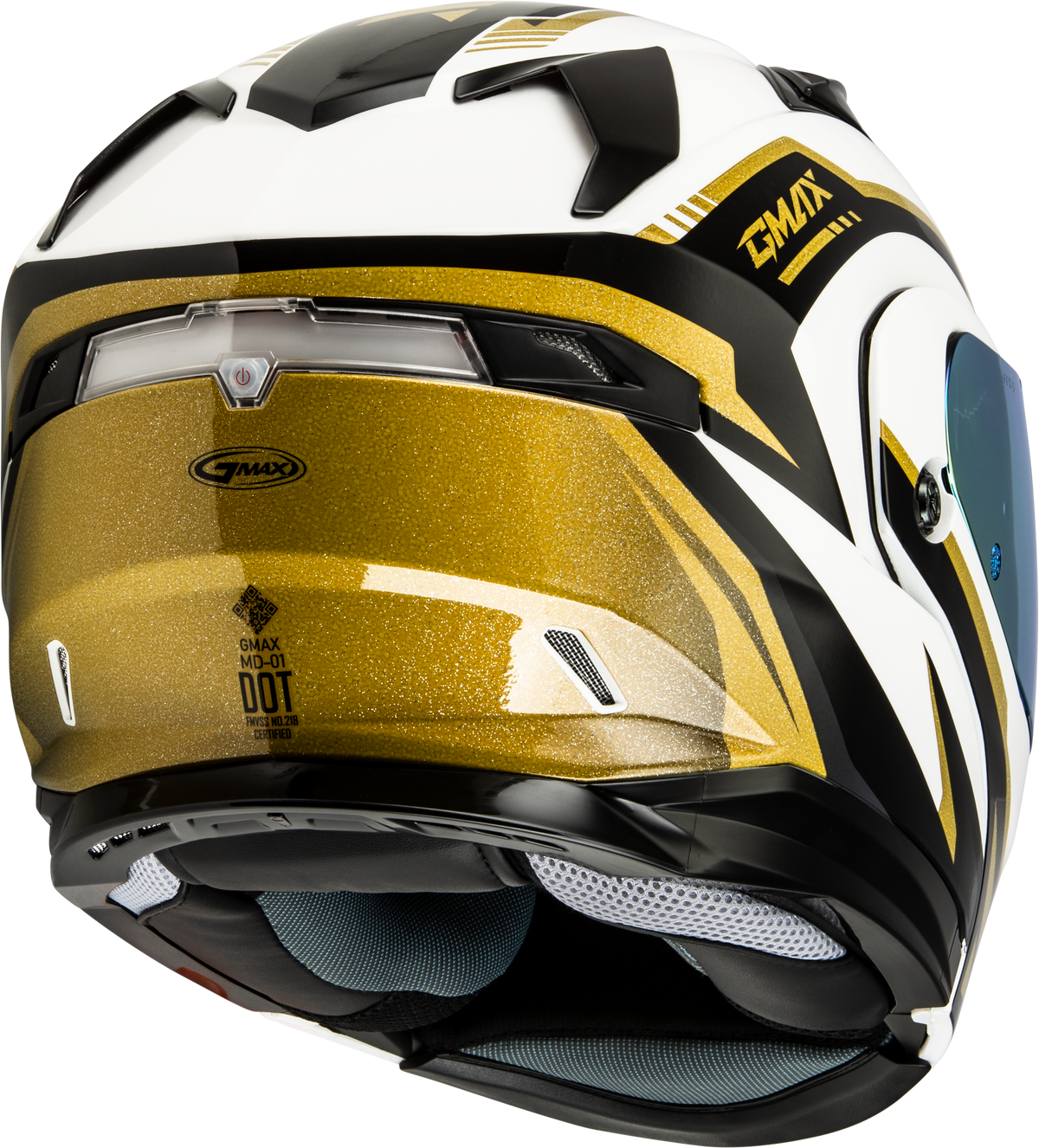 GMAX MD-01 Volta Helmet White/Gold/Black Metallic