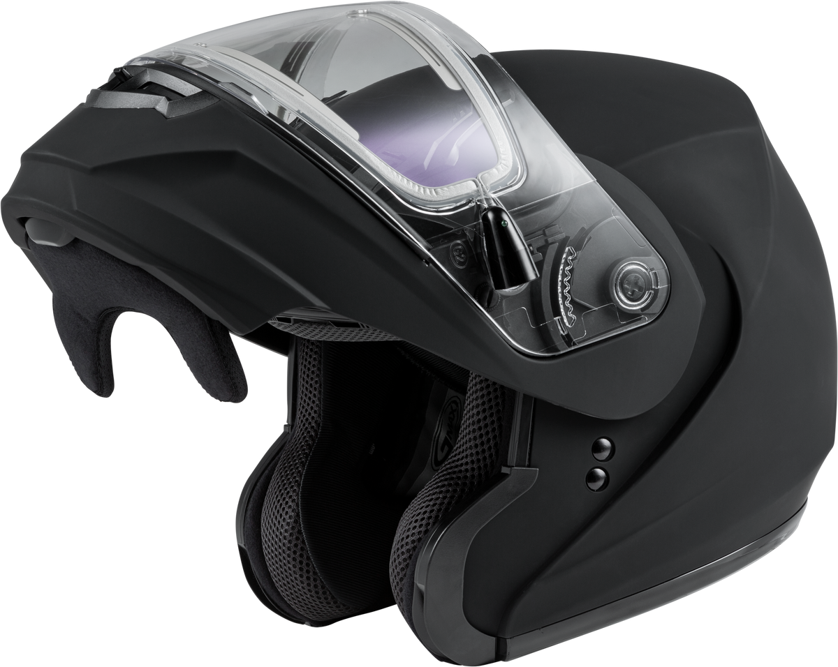 GMAX MD-04S Snow Helmet Solid w/Quick Release Buckle Electric Shield Matte Black