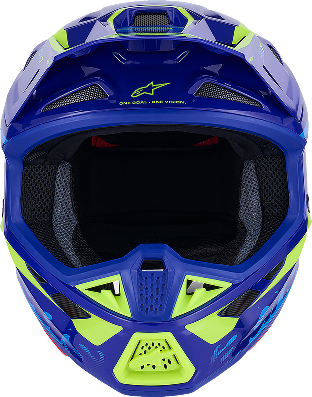 Alpinestars SM7 Deed Helmet Gloss Blue/Yellow Fluo