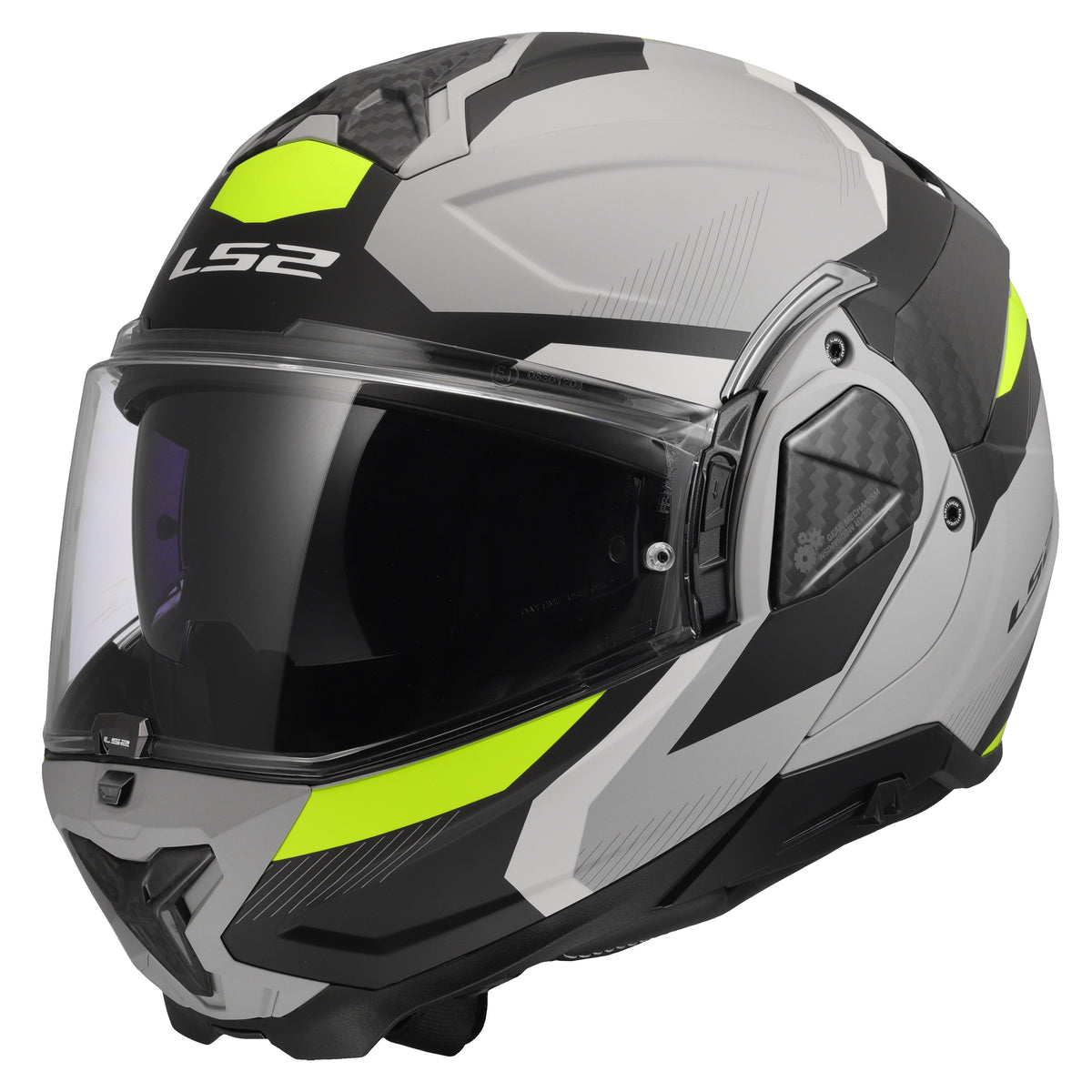 LS2 Advant II Triple Helmet - Matte Gray/Yellow (Hi-Vis)
