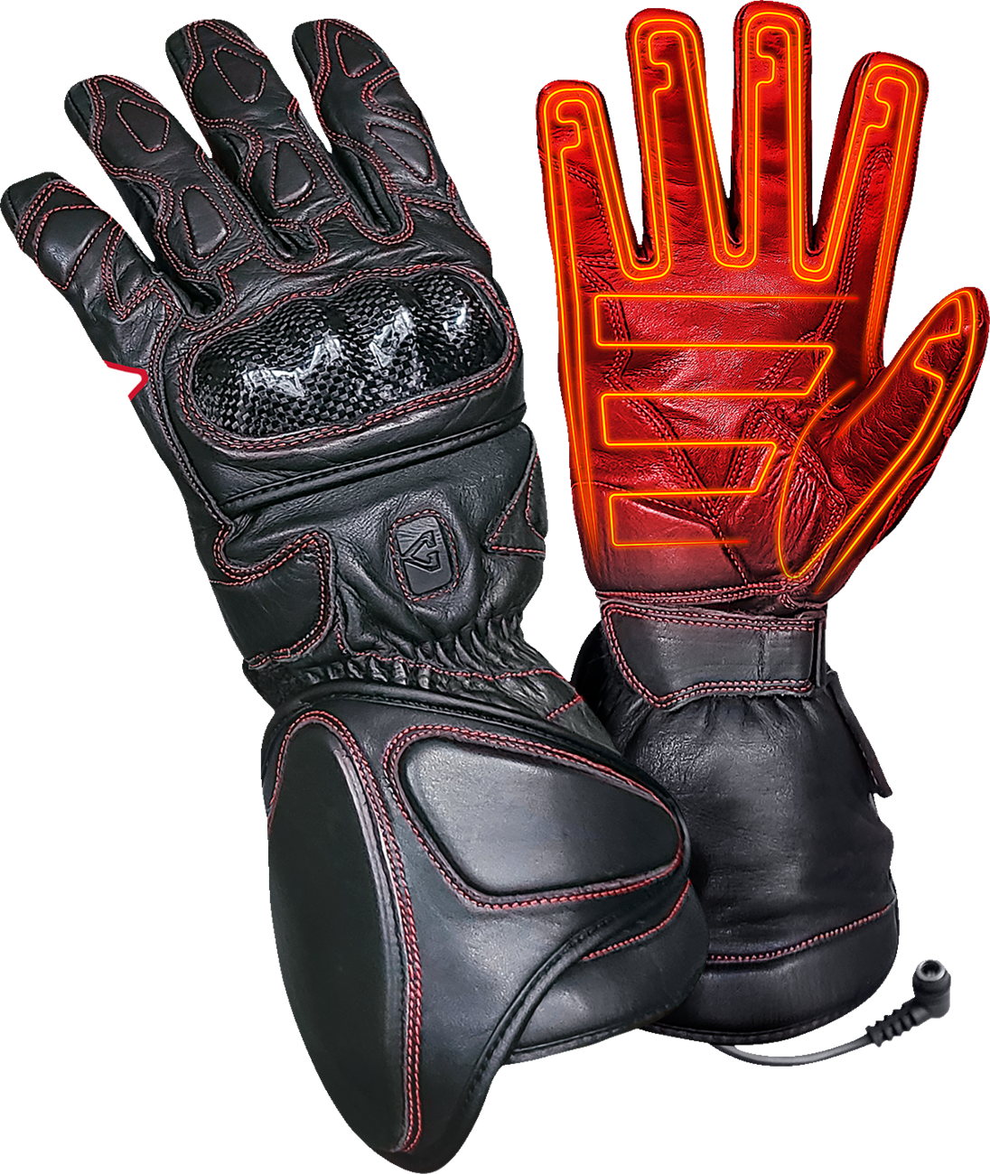12 V Extreme Hard Knuckle Heated Gloves - Black