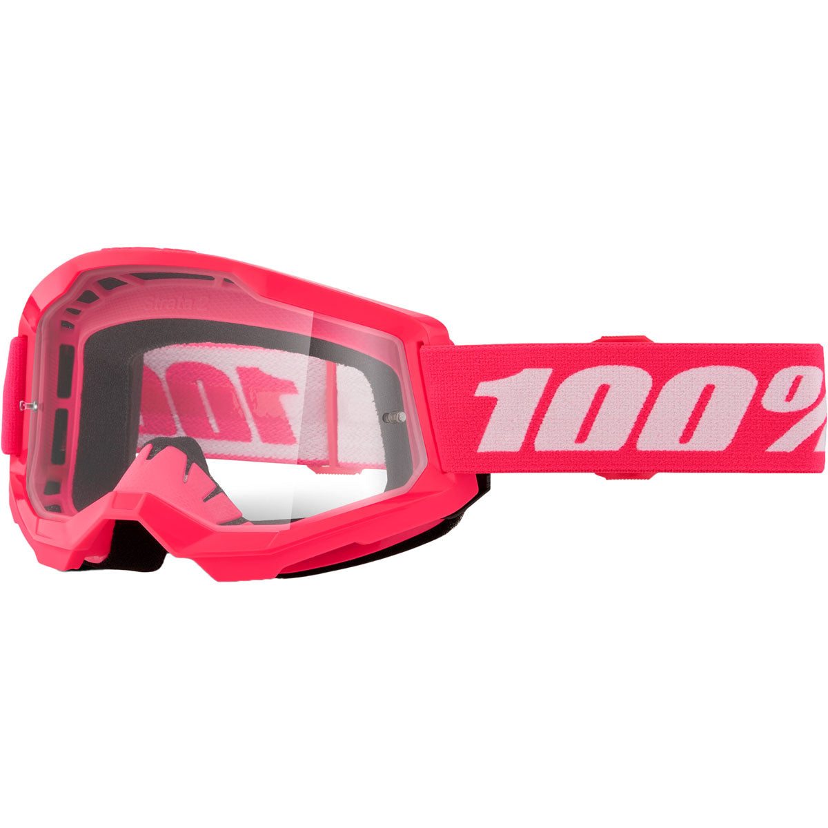 100% Strata 2 Goggles Pink / Clear Lens