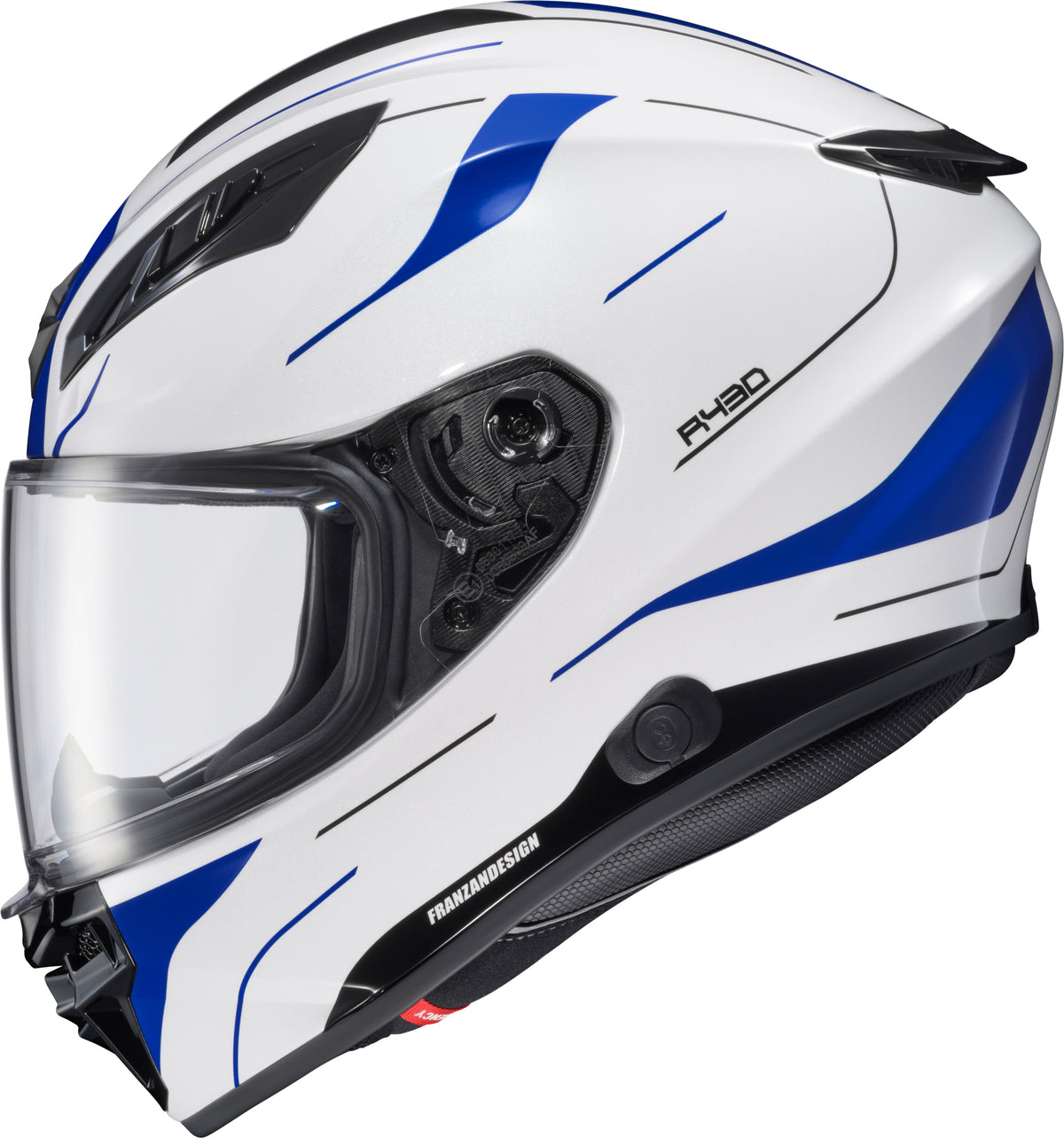 Scorpion EXO-R430 Cutlass Helmet - White/Blue