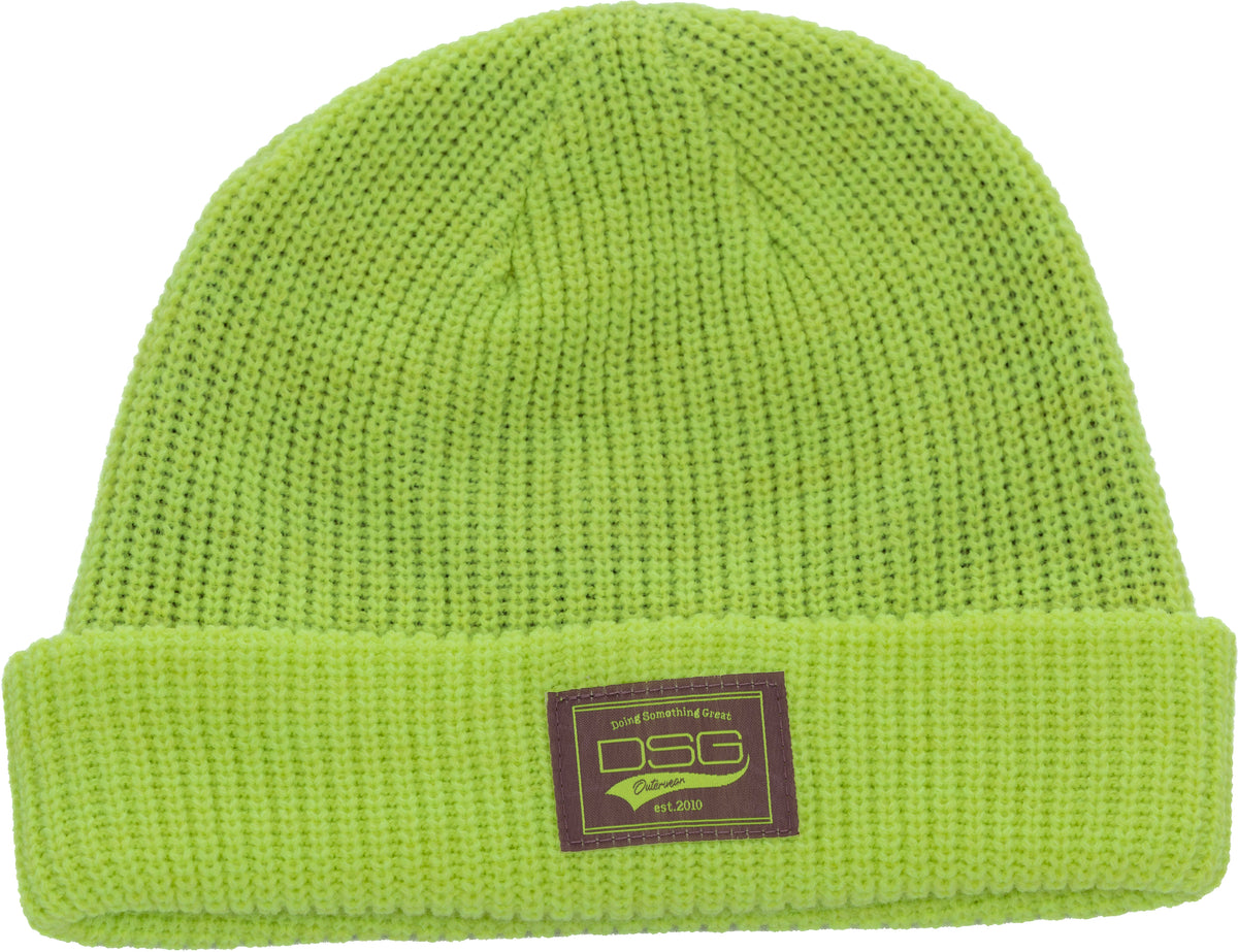 DSG Womens Cap Knit Beanie - Neon Lemon