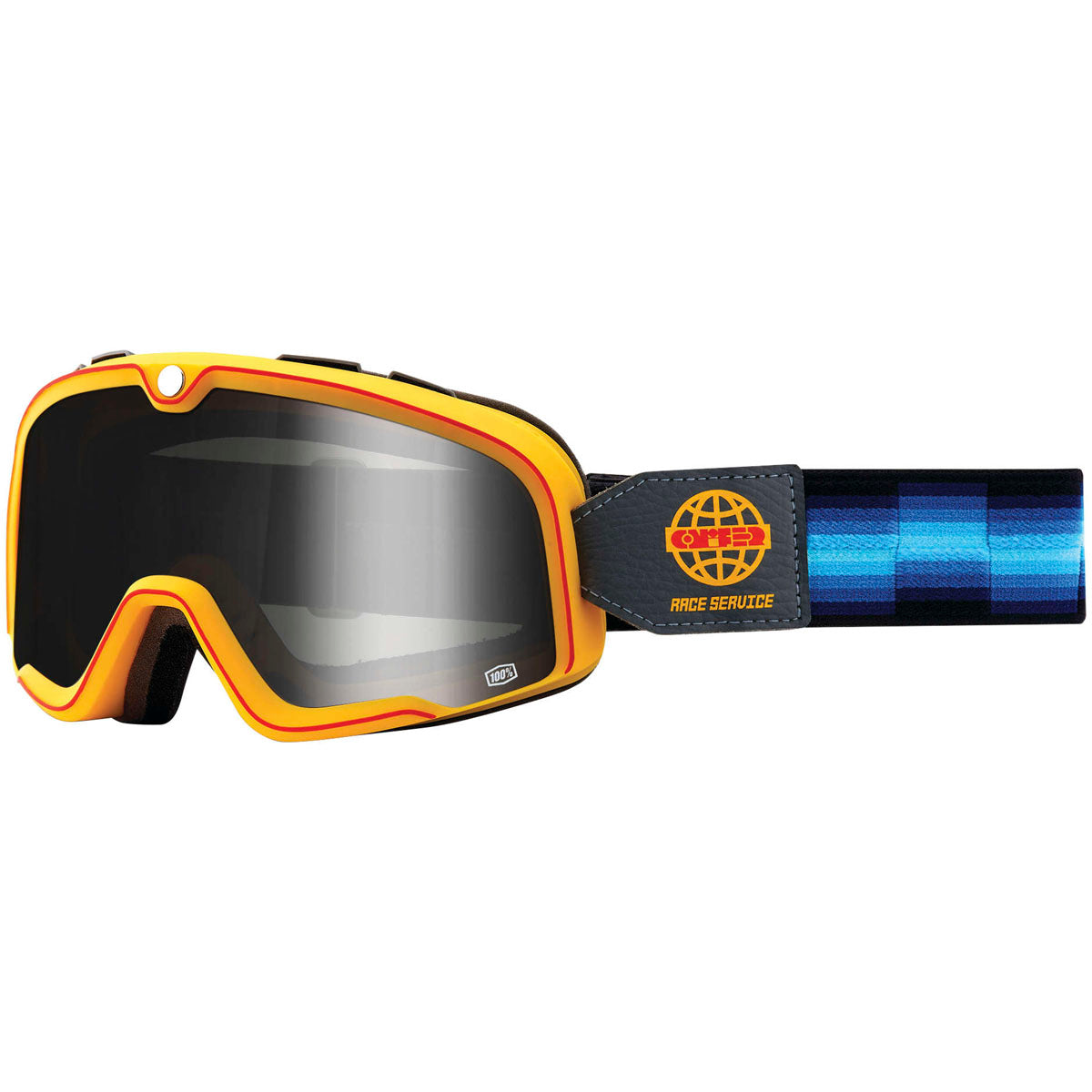 100% Barstow Goggles CLOSEOUT Race Service / Silver Mirror Lens
