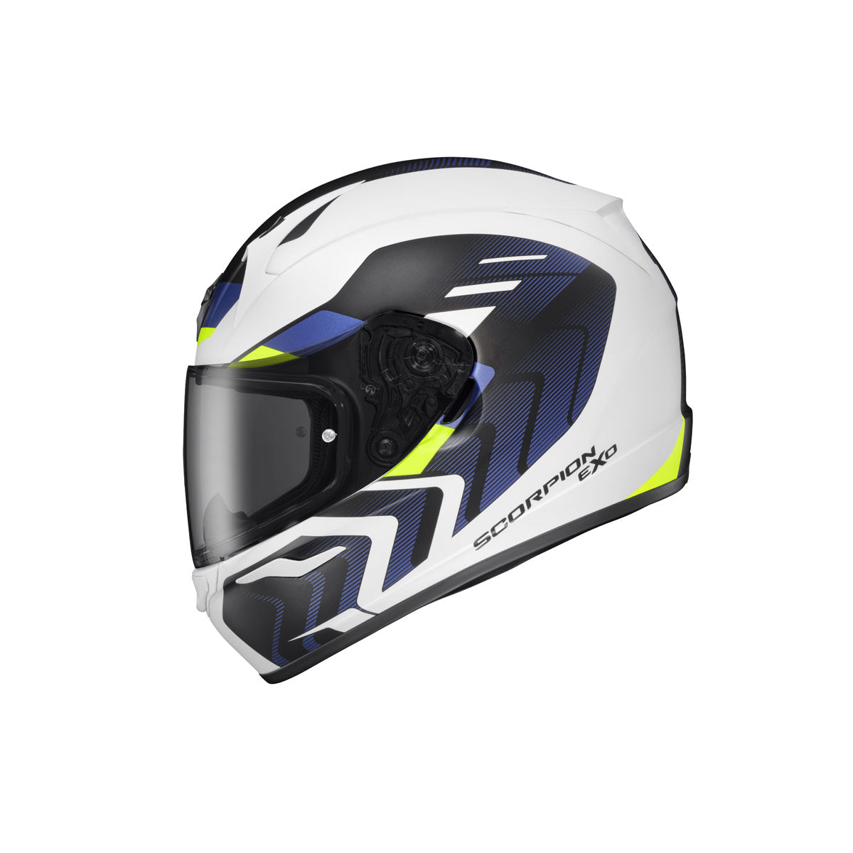 scorpion exo 500 oil neon helmet Scorpion EXO-R320 Alchemy Helmet (Medium, White/Blue/Hi-Viz)