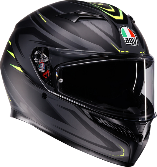 AGV K3 Helmet - Syth - Matte Black/Yellow Fluo