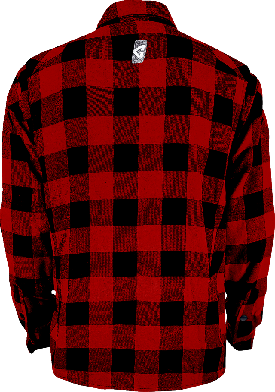 7 V Battery Heated Flannel Shirt - Red/Black